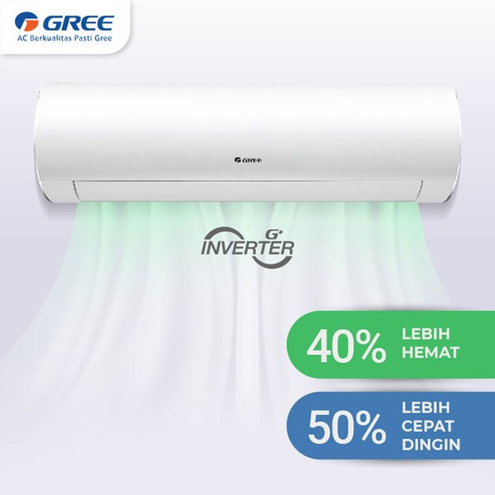 Gree AC Split ( AC Dinding ) Inverter G+ F1S Series 0.5 PK ( 1/2 PK ) R32 325 Watt - GWC-05F1S | GWC05F1S | 05F1 S